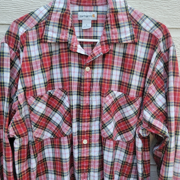 Carhartt Men's button down shirt long sleeve size L 100% cotton - Picture 5 of 12